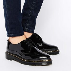 Dr. Martens Dupree Patent Leather 3-Eye Pointed Oxford Shoes *Minor Flaws*